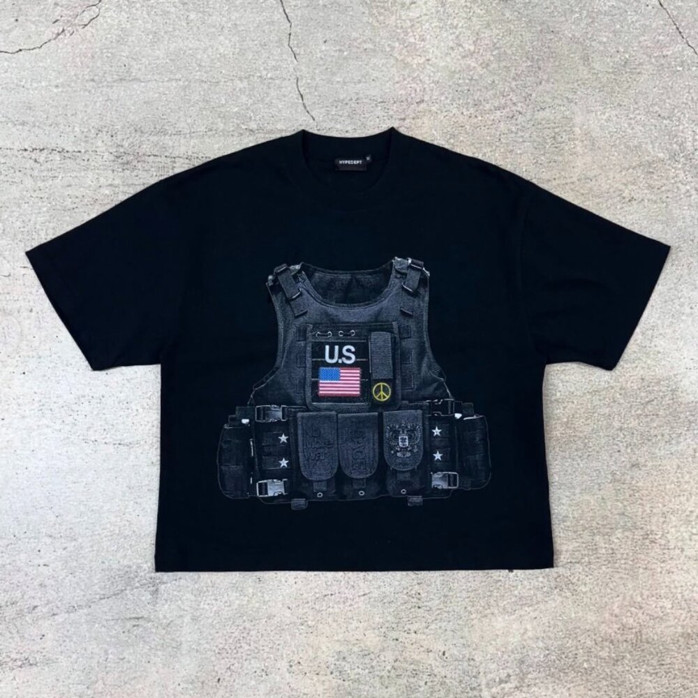 HYPEDEPT CROPPED T-SHIRT BLACK SIZE M